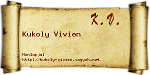 Kukoly Vivien névjegykártya